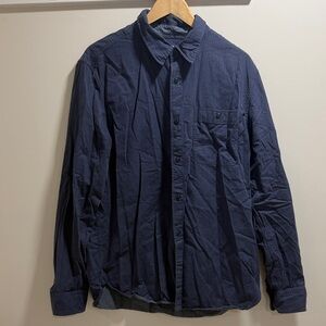 Gap XL Blue with Green Striped Button-Up Shirt